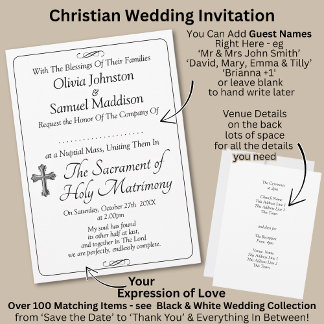 Guest Names, Black & White with Infinity Scroll Invitation