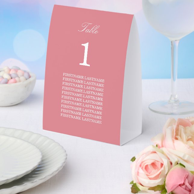 Guest Names Blush Pink Paper Table Tent (Insitu(Wedding))