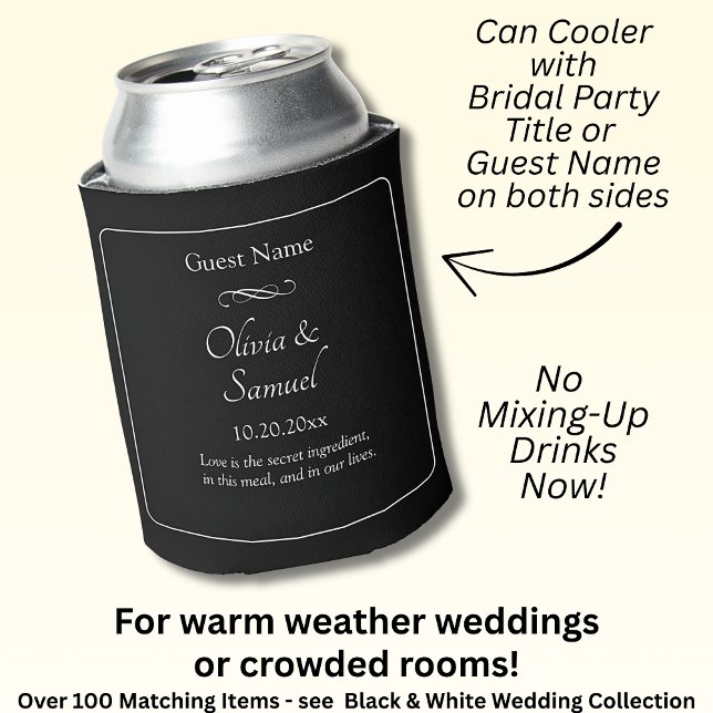 Guest Names Date Message Black White Infinity  Can Cooler (Creator Uploaded)