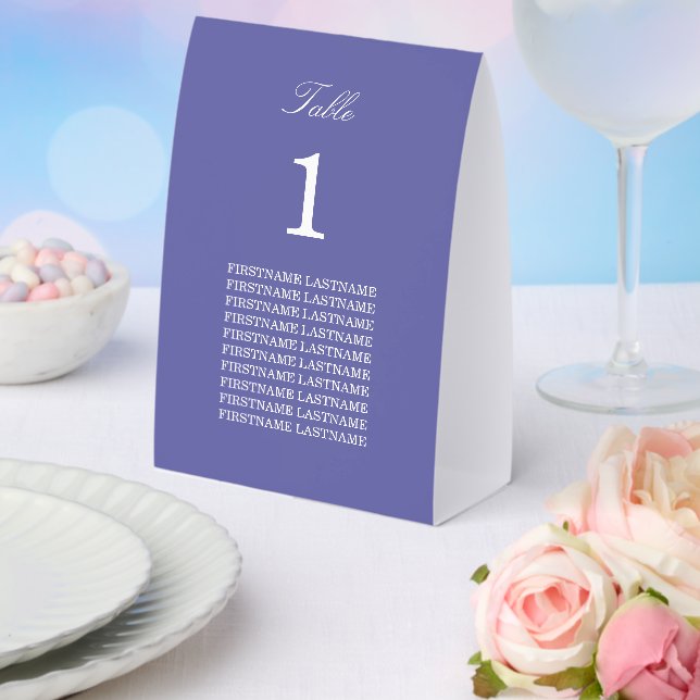 Guest Names Lavender Paper Table Tent (Insitu(Wedding))
