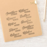 Guest Names Stickers For Place Cards and Favours<br><div class="desc">Sheet with 10 elegant guest name stickers in an attractive combination of modern hand-written calligraphy and block typography in black. Gives you the ability to personalise all kinds of items with your guest names. Create unique personalised favours that double as place cards, or make unique place cards by adding names...</div>