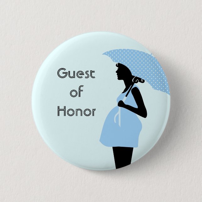 "Guest of Honour" Baby Shower Button [Blue] (Front)