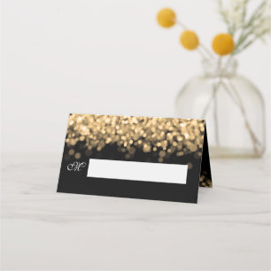 Guest Place Card Elegant Wedding Gold Lights