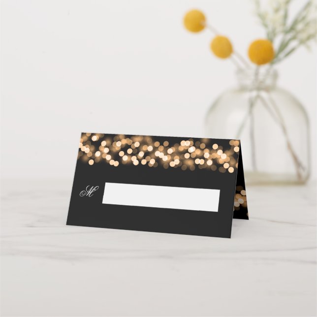 Guest Place Card Wedding Gold Hollywood Glam (Front)