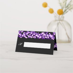 Guest Place Card Wedding Purple Hollywood Glam