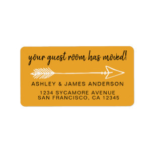 Guest Room Has Moved Mellow Yellow New Address Label