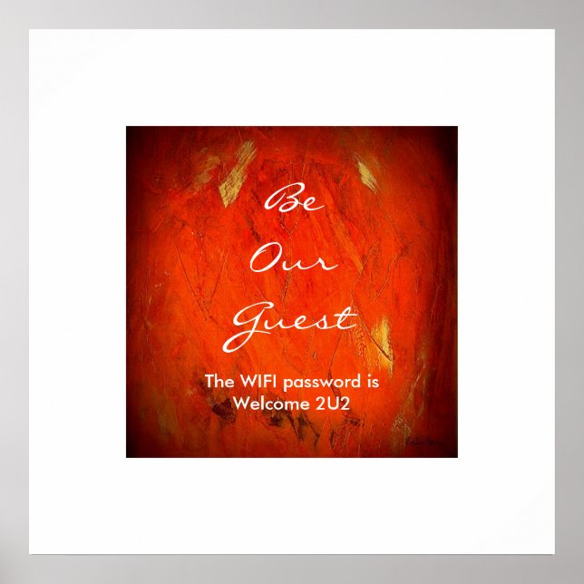 Guest Room WIFI Password Poster (Front)