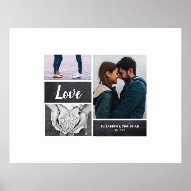 Guest Signature | Photo Collage Wedding Poster (Front)