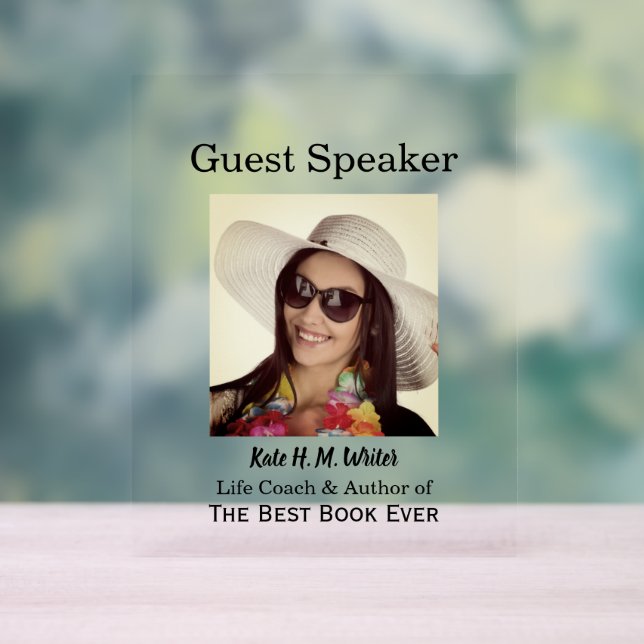 Guest Speaker Event Your Photo  Acrylic Sign (Neutral)