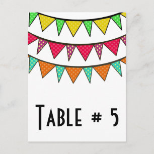 Guest Table Number Postcard