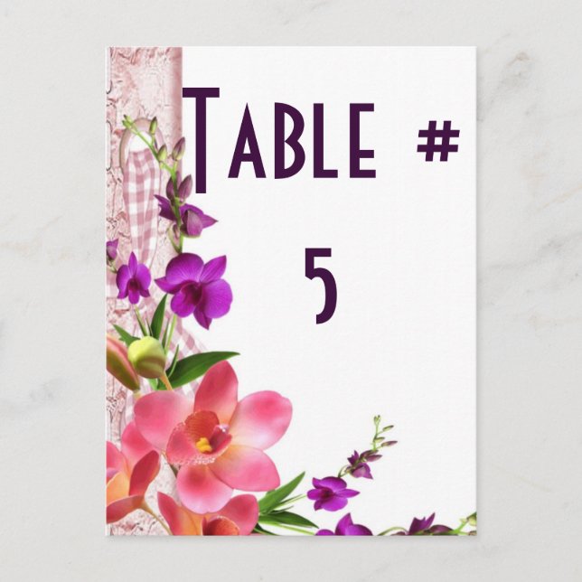 Guest Table Number Postcard (Front)