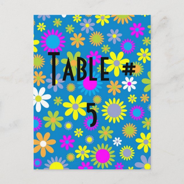 Guest Table Number Postcard (Front)