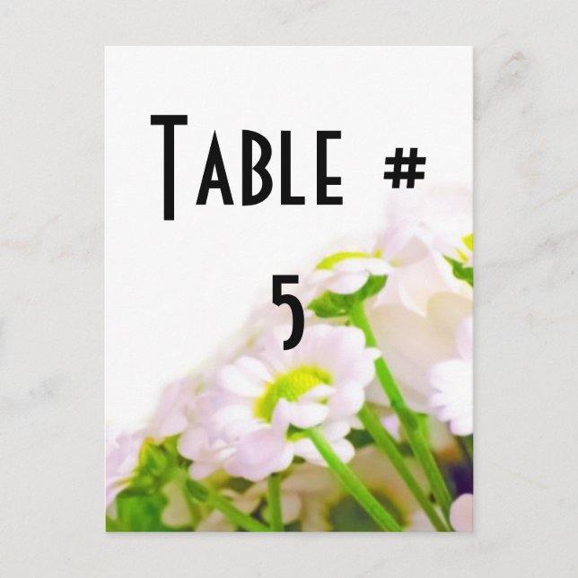Guest Table Number Postcard (Front)