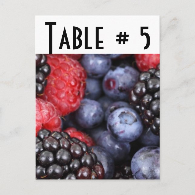 Guest Table Number Postcard (Front)
