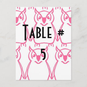 Guest Table Number Postcard