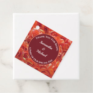 Guest Thank You Orange Flower Photo Thanks Wedding Favour Tags