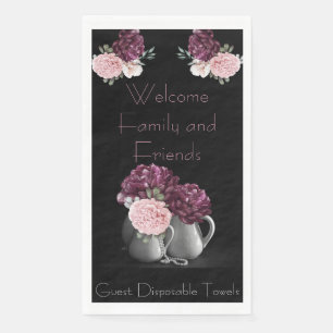 Guest Towel Disposable Peony Welcome Fam & Frnd Napkin