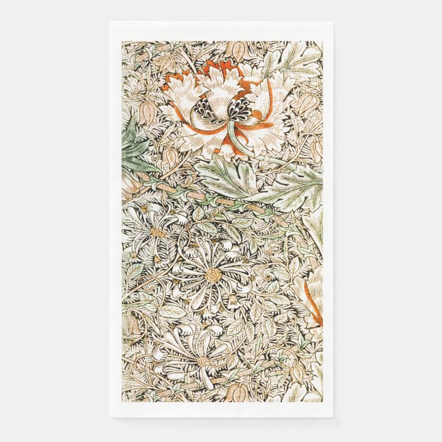 GUEST TOWEL : WILLIAM MORRIS : HONEYSUCKLE NAPKIN (Front)
