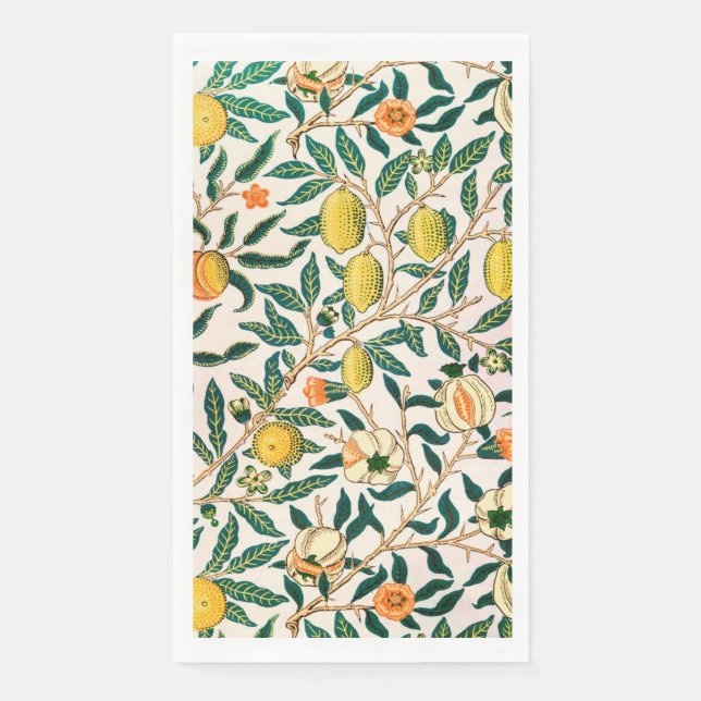 GUEST TOWEL : WILLIAM MORRIS : POMEGRANATES NAPKIN (Front)