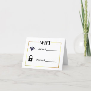 guest vacation wifi & password guide gold border thank you card