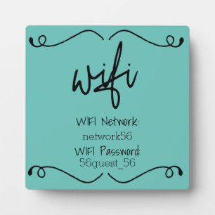 Guest Visitor WIFI information Password Plaque