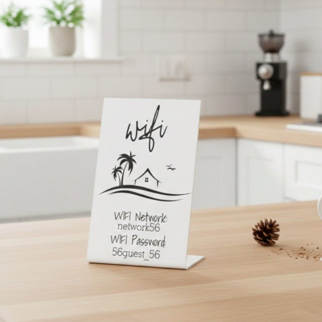 Guest Visitor WIFI information STR Rental Beach Pedestal Sign (Creator Uploaded)