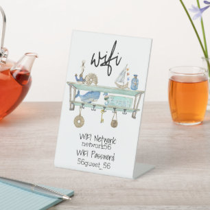 Guest Visitor WIFI information STR Rental Beach  Pedestal Sign