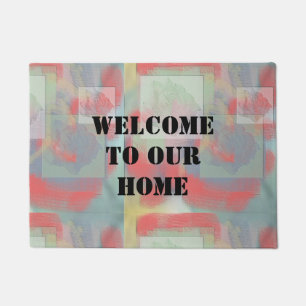 Guest Welcome Abstract Pastel Vacation Rental Doormat