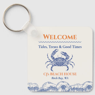 Guest Welcome Blue Crab Host Contact Key Ring