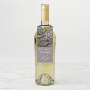 Guest Welcome Vacation Cabin Rental Forest Ferns Bottle Tag