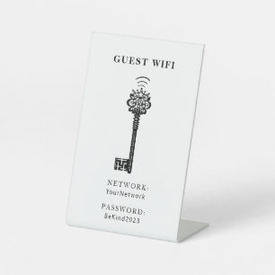 Guest Wifi Password and Network Personalised  Pedestal Sign