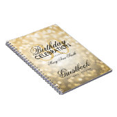 Guestbook 30th Birthday Party Gold Glitter Light Notebook (Right Side)