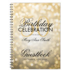 Guestbook 50th Birthday Party Gold Glitter Light
