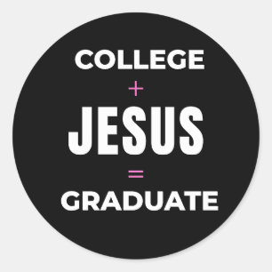 Guestbook College + Jesus = Graduate Classic Round Sticker
