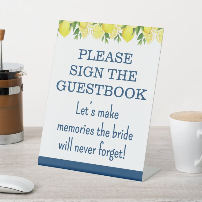 Guestbook Lemon Bridal Shower Sign (In SItu)