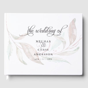GUESTBOOK Pastel Watercolor Wispy Foliage