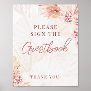 Guestbook Sign Boho Blush Beige Bridal Baby Shower