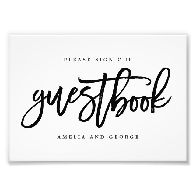 Guestbook Sign Choose Your Size Brushed (Front)