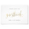 Guestbook Sign Choose Your Size Faux Gold