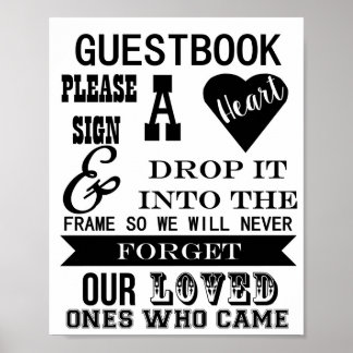 Guestbook Sign Please sign a heart wedding table