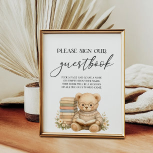 Guestbook Storybook New Chapter Bear Baby Shower