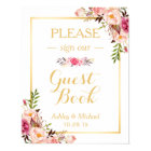 Guestbook Wedding Sign | Elegant Chic Floral Gold