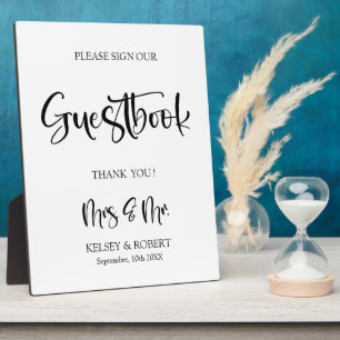 Guestbook Wedding sign Tabletop  Plaque