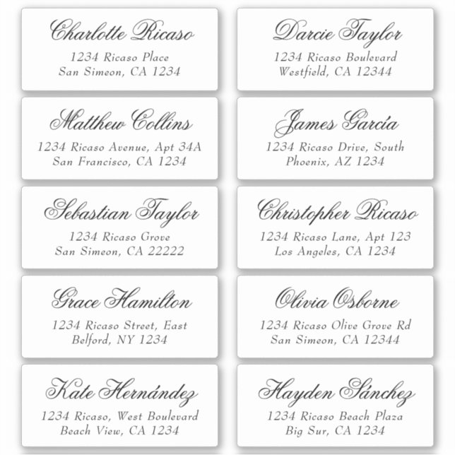 Guests Names Address Personalised Shipping Label (Front)