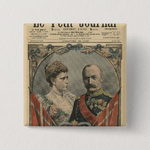 Guests of France, King Frederick VIII and Queen 15 Cm Square Badge