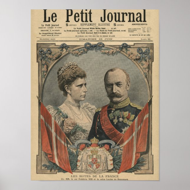 Guests of France, King Frederick VIII  and Queen Poster (Front)