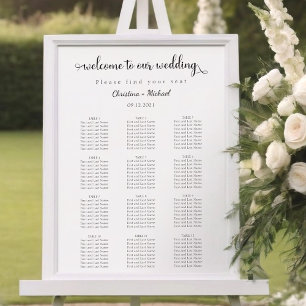 Guests Seating Chart   12 tables   Welcome Sign