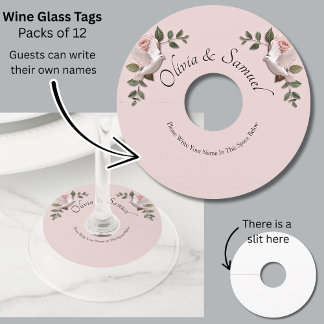 Guests Write Their Own Name - Wine Glass Tag
