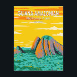 Guiana Amazonian National Park Vintage Postcard<br><div class="desc">Guiana Amazonian vector artwork design. The park is the largest National Park of France,  aiming at protecting part of the Amazonian forest located in French Guiana.</div>