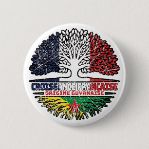 Guiana Guyanese French France Tree Roots Flag 6 Cm Round Badge